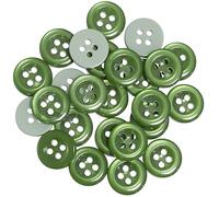 AERZETIX - C67929 - Lot de 25 Boutons à coudre ronds Ø11.5x2.5 mm à 4 trous 18L L18 avec bord - couleur vert foncé - en plastique - ouverture 1.8 mm - fashion mercerie couture vêtements décoration