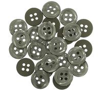 AERZETIX - C67931 - Lot de 25 Boutons à coudre ronds Ø11.5x2 mm à 4 trous 18L L18 avec bord - couleur vert militaire - en plastique - ouverture 1.8 mm - fashion mercerie couture vêtements décoration