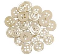 AERZETIX - C67936 - Lot de 25 Boutons à coudre ronds Ø11.5x2 mm à 4 trous 18L L18 avec bord - couleur marron clair - en plastique - ouverture 1.8 mm - fashion mercerie couture vêtements décoration