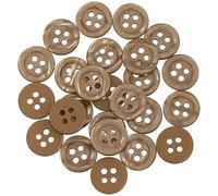 AERZETIX - C67940 - Lot de 25 Boutons à coudre ronds Ø11.5x2 mm à 4 trous 18L L18 avec bord - couleur caramel - en plastique - ouverture 1.8 mm - fashion mercerie couture vêtements décoration