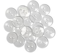 AERZETIX - C67949 - Lot de 20 Boutons à coudre ronds Ø18x3 mm à 2 trous L28 28L - en plastique - couleur transparent - ouverture 2 mm - mercerie couture vêtements tissu