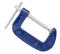 AERZETIX - C68480 - Serre joints en forme ''G'' 75 mm - en acier - couleur bleu - menuisier assemblage étaux serrage fixation coller travaux du bâtiment