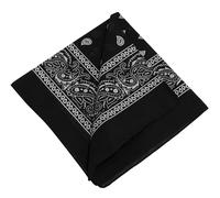 AERZETIX - C68713 - Fichu bandana en coton 100% aux motifs variés - forme carrée 53x53 cm - couleur noir - décoration ornements foulard
