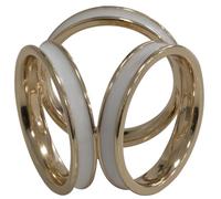 AERZETIX - C68825 - Bague de foulard - couleur doré et blanc - anneau boucle tendance écharpe mode décoration tenue vestimentaire