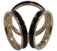 AERZETIX - C68826 - Bague de foulard - Couleur doré et noir - anneau boucle tendance écharpe mode décoration tenue vestimentaire
