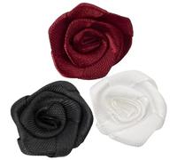 AERZETIX - C69672 - Lot de 60 Roses artificielles 6x25 mm en Satin - Couleur Blanc Rouge foncé Noir - Loisir créatif décoration boutonnières