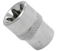 AERZETIX - C70950 - Douille de vissage 3/8" E16 x 28 mm à empreinte étoile E - clé à cliquet mécanique - en acier CR-V - couleur argent