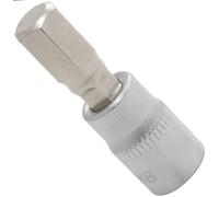 AERZETIX - C71014 - Douille tournevis hexagonale 1/4'' monobloc 8 mm x 37 mm à 6 pans - DIN 3120 - embout pour clé à cliquet manuelle - en acier CR-V 6150 AISI S2 HRC 58-62