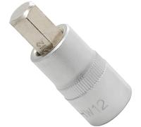 AERZETIX - C71019 - Douille tournevis hexagonale 1/2'' monobloc 12 mm x 55 mm à 6 pans - DIN 3120 - embout pour clé à cliquet manuelle - en acier CR-V 6150 AISI S2 HRC 58-62