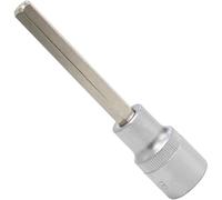 AERZETIX - C71026 - Douille tournevis hexagonale longue 1/2'' monobloc 8 mm x 100 mm à 6 pans - DIN 3120 - embout pour clé à cliquet manuelle - en acier CR-V 6150 AISI S2 HRC 58-62