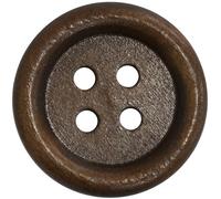 AERZETIX - C71883 - Lot de 10 Boutons à coudre ronds en bois Ø20x4 mm à 4 trous 32L L32 avec bord - couleur marron - ouverture 2 mm - mercerie couture vêtements artisanat mode décoration