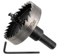 AERZETIX - C73288 - Scie-cloche en tôle Ø52 mm avec foret-guide HSS + clé hexagonale - scie trépan pour mandrin à mâchoires - en acier