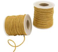 AERZETIX - C73423 - Lot de 2 Bobines de Cordon tressé Brillant 25 m x 3 mm - Couleur doré foncé sur Fond doré - Rouleau Fil Ficelle décoration projets créatifs Art Emballage