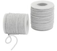 AERZETIX - C73425 - Lot de 2 Bobines de Cordon tressé Brillant 25 m x 3 mm - Couleur Gris Clair sur Fond Blanc - Rouleau Fil Ficelle décoration projets créatifs Art Emballage