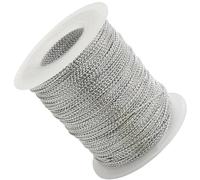 AERZETIX - C73426 - Bobine de Cordon tressé Brillant 100 m x 1 mm - Couleur Argent - Rouleau Fil Ficelle décoration projets créatifs Art Emballage
