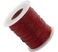 AERZETIX - C73428 - Bobine de Cordon tressé Brillant 100 m x 1 mm - Couleur Rouge - Rouleau Fil Ficelle décoration projets créatifs Art Emballage