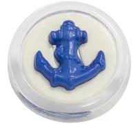 AERZETIX - C73464 - Lot de 10 Boutons ronds à coudre à queue motif "ancre marine" Ø14.5x8 mm - ouverture 2.5x3 mm - couleur bleu clair et blanc - en plastique - mercerie vêtements confection