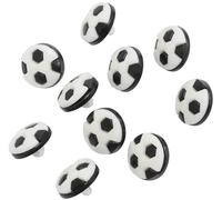 AERZETIX - C73759 - Lot de 10 Boutons à queue ronds en forme d'un "ballon de foot" Ø13x8.5 mm à coudre - ouverture 2.5x3 mm - couleur blanc/noir - en plastique - mercerie vêtements confection