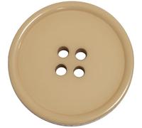 AERZETIX - C74063 - Lot de 10 Boutons à coudre ronds Ø20x3 mm à 4 trous L32 32L avec bord - en plastique - couleur beige foncé - diamètre de l'ouverture 1.5 mm - mercerie couture vêtements déco