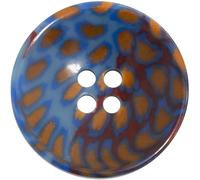 AERZETIX - C74177 - Lot de 10 Boutons à coudre ronds ∅20x3 mm effet "paon" à 4 trous 32L L32 - ouverture 2 mm - couleur bleu beige bordeaux - en plastique - mercerie couture vêtements