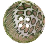 AERZETIX - C74182 - Lot de 10 Boutons à coudre ronds ∅25x3 mm effet "paon" à 4 trous 40L L40 - ouverture 2 mm - couleur rose vert marron - en plastique - mercerie couture vêtements