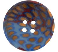 AERZETIX - C74183 - Lot de 10 Boutons à coudre ronds ∅25x3 mm effet "paon" à 4 trous 40L L40 - ouverture 2 mm - couleur bleu beige bordeaux - en plastique - mercerie couture vêtements