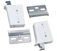 AERZETIX - C74772 - Lot de 6 Ferrures boîtiers de suspension pour meuble haut de cuisine et salle de bain - fixation murale à visser - en acier et en plastique - couleur blanc
