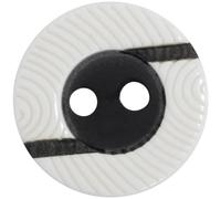 AERZETIX - C74912 - Lot de 10 Boutons à coudre Ø12.5 mm à 2 trous 20L L20 - couleur noir, blanc - en plastique - ouverture 1.8 mm - loisir créatif mercerie couture