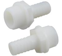 AERZETIX - C75010 - Lot de 2 Raccords mâles cannelés droits 1'' x Ø20 mm à visser - filetage externe - adaptateur connecteur système circuit d'irrigation arrosage - en polyamide - couleur blanc