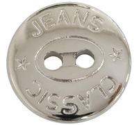 AERZETIX - C75047 - Lot de 10 Boutons à coudre ronds Ø15 mm à 2 trous L24 24L - en métal - couleur chrome - ouverture 2 mm - mercerie couture