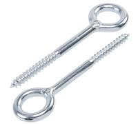 AERZETIX - C75972 - Lot de 2 crochets vis à oeillet anneau Ø8X100 mm pour échafaudage tubulaire - filet bois - fixation murale - en acier - couleur argent