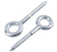 AERZETIX - C75977 - Lot de 2 crochets vis à oeillet anneau Ø12X90 mm pour échafaudage tubulaire - filet bois - fixation murale - en acier - couleur argent