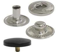 AERZETIX - C76742 - Lot de 10 Boutons pression à ressort ⌀17 mm de 4 pièces - couleur nickel - pour sac à main jeans portefeuilles maroquinerie cuir artisanat