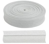 AERZETIX - C77325 - Bande ruban biais 9 mètres x 17 mm - en coton - couleur gris clair - passementerie passe-partout galon vêtements coussins couettes