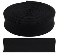 AERZETIX - C77380 - Ruban biais replié 9 mètres x 18 mm - en coton - couleur noir - passementerie passe-partout galon vêtements coussins couettes
