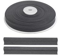 AERZETIX - C77426 - Rouleau ruban biais replié de couture 25 mètres x 10 mm - 20% coton et 80% polyester - couleur gris foncé
