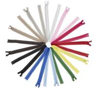 AERZETIX - C77803 - Lot de 12 Fermetures éclairs spirale 50 cm N°3 invisibles non-séparables avec curseur - fermeture à glissière crémaillère - en couleurs assorties - en nylon