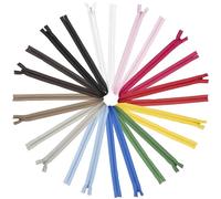 AERZETIX - C77804 - Lot de 12 Fermetures éclairs spirale 55 cm N°3 invisibles non-séparables avec curseur - fermeture à glissière crémaillère - en couleurs assorties - en nylon