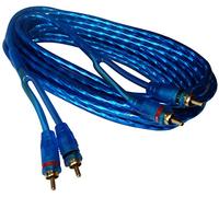 AERZETIX: Câble RCA Phono Audio Mâle-Mâle 5 Mètres Bleu pour Ampli Subwoofer C12402