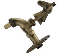 AERZETIX - Cannelle Murale Robinet d'Évier 1/2'' Cheval à Manette Antique Rétro Décorative - Fontaine Ornement Salle de Bain Vintage Robinetterie Jardin - en Laiton Vieilli