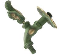 AERZETIX - Cannelle Murale Robinet d'Évier 1/2'' Écureuil à Manette Antique Rétro Décorative - Fontaine Ornement Salle de Bain Vintage Robinetterie Jardin - en Laiton Vieilli Vert