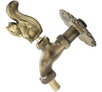 AERZETIX - Cannelle Murale Robinet d'Évier 1/2'' Écureuil à Manette Antique Rétro Décorative - Fontaine Ornement Salle de Bain Vintage Robinetterie Jardin - en Laiton Vieilli