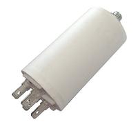 AERZETIX - Condensateur Permanent de Travail pour Moteur - 4µF 450V - ⌀35/65mm - à 4 cosses - M8 - Corps en Plastique Cylindrique Blanc - C18640