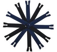 AERZETIX - Ensemble de 12 fermetures éclair spirales N°5 16 cm non-séparables de couleur bleu foncé et noir avec tirette décorative pour couture créations textiles projets créatifs vestimentaire