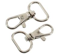 AERZETIX - Ensemble de 2 mousquetons pivotants 360° à émerillon | passants 20 mm | porte-clé loisir créatif sac à main anses décoration projet d'art DIY | couleur argent | en métal