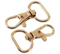 AERZETIX - Ensemble de 2 mousquetons pivotants 360° à émerillon | passants 20 mm | porte-clé loisir créatif sac à main anses décoration projet d'art DIY | couleur doré | en métal