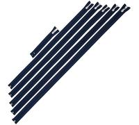 AERZETIX - Ensemble de 5 Fermetures éclair spiralées séparables N°5 60, 65, 70, 75, 80 cm + 1 fermeture à glissière 16 cm non-séparable N°5 avec tirettes décoratives | couleur bleu foncé