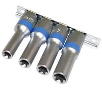 AERZETIX - Jeu de 4 douilles avec porte-douille Rallongées 1/2 E10 E12 E14 E16 femelle - C1947