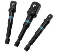 AERZETIX - K34648 - L'ensemble de 3 Adaptateurs 1/4" mâles porte-douille 1/2", 3/8", 1/4" pour clé à cliquet visseuse électrique - empreinte carré embout convertisseur mandrin - en acier