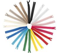 AERZETIX - K38156 - Lot de 12 Fermetures éclairs spirale 45 cm N°3 invisibles non-séparables avec curseur - fermeture à glissière crémaillère - en couleurs assorties - en nylon